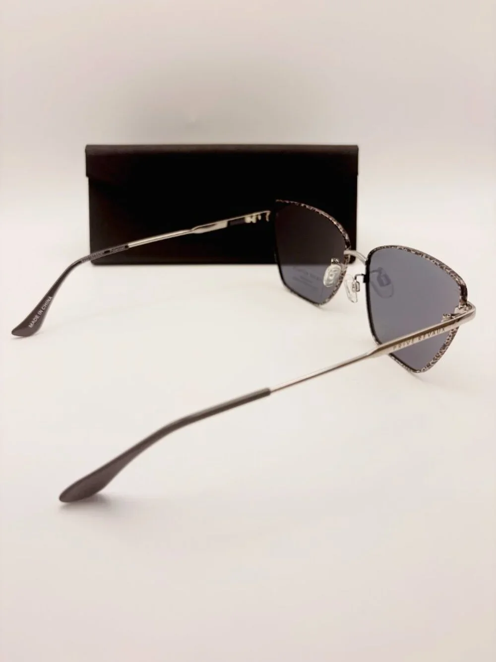 Privé Revaux PURR Cat Eye Leopard Print Metal Sunglasses NEW